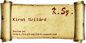 Kirst Szilárd névjegykártya